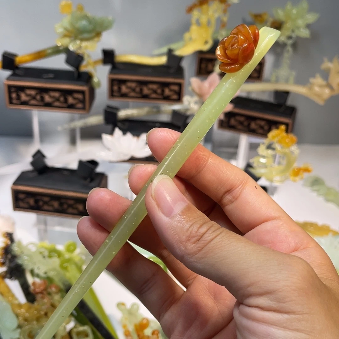 蛇纹石玉合金发簪