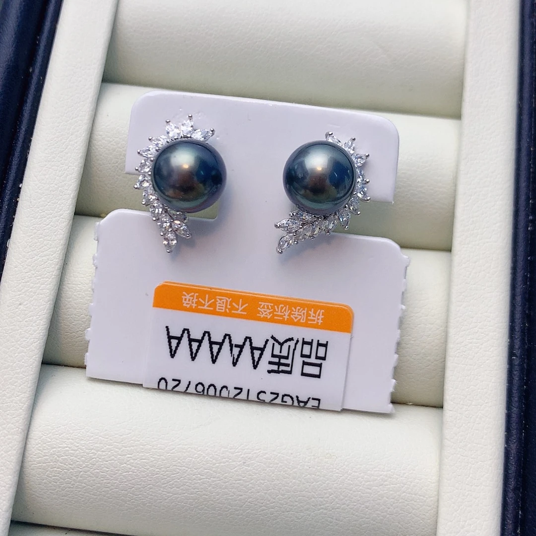 海水珍珠耳饰银S925镶嵌W49