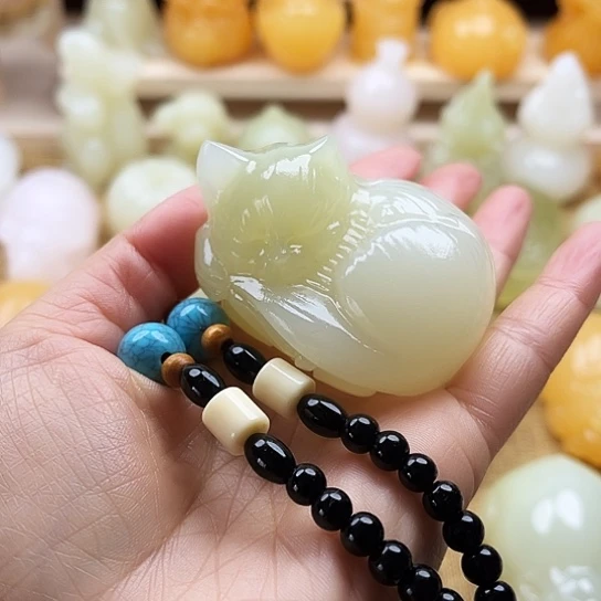 坏***爱玉天然玉石手把件