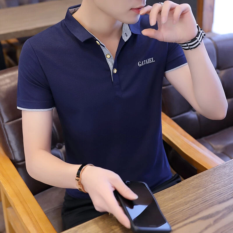 夏季polo衫男士翻领短袖T恤韩版潮流修身半袖衣服男装休闲上衣
