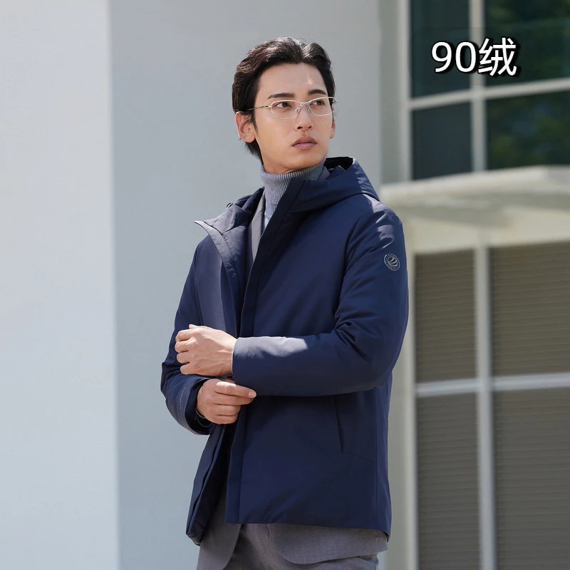 波司登中国好羽绒2024秋季时尚新款男一手长经典商务羽绒服90绒