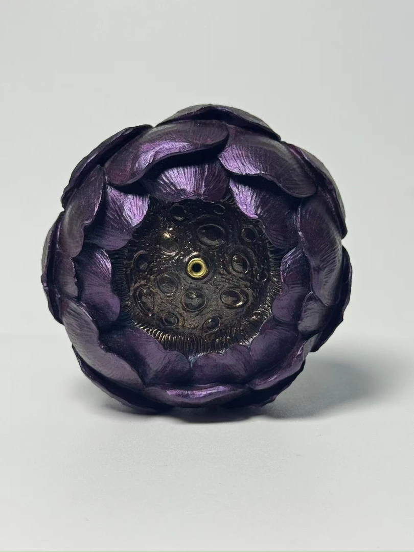 谢纪大漆  莲花香插  手工摆件 非遗漆器 一物一拍