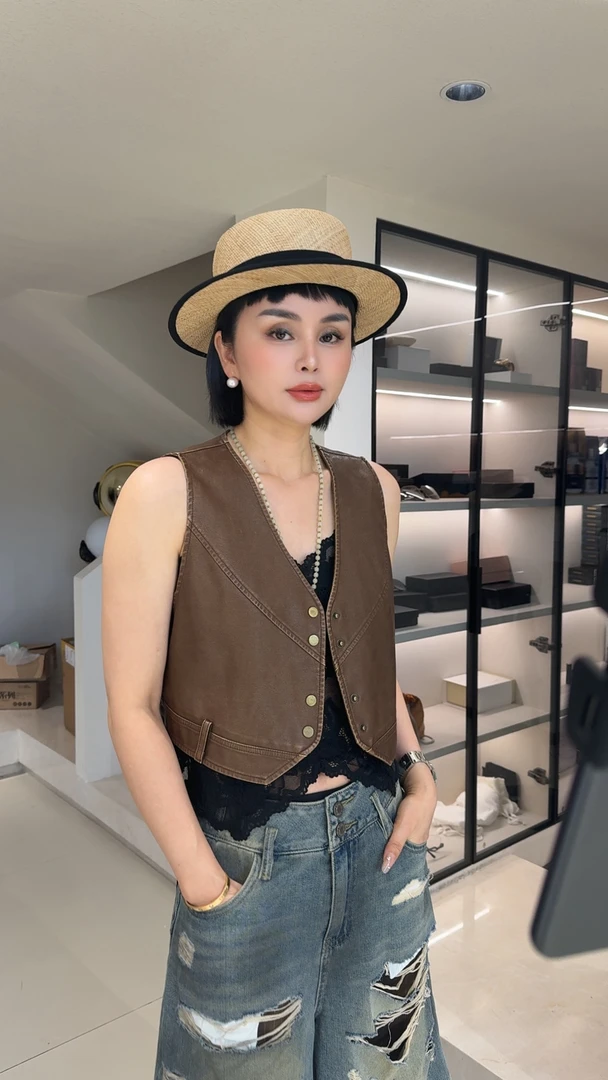 V领短款合身马夹