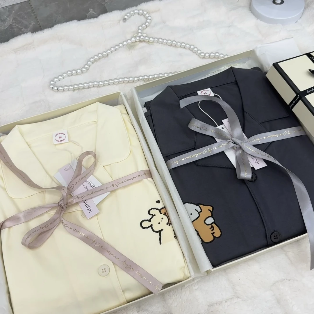 七夕礼物情侣睡衣短袖纯棉家居服夏季送男友女友闺蜜生日礼盒装