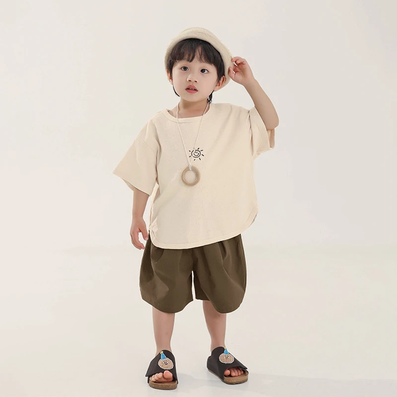 男童短袖t恤儿童夏季新款中小童儿童竹节棉半袖上衣