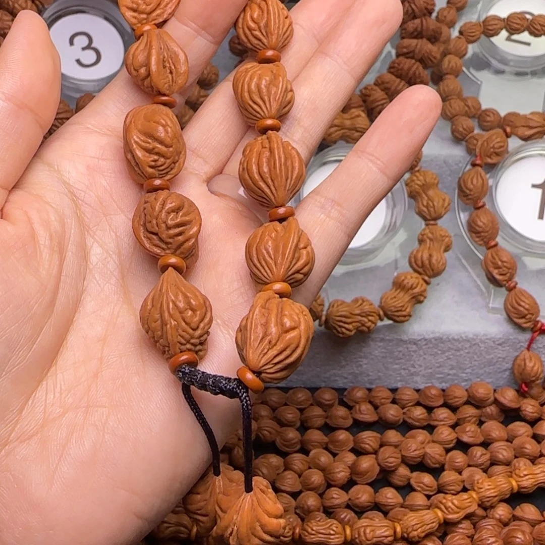 野***)桃核手串龙纹桃核