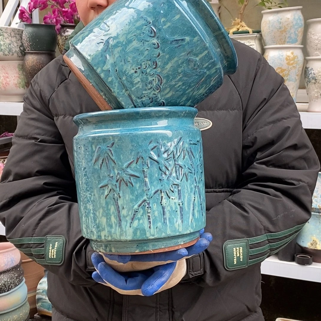 紫砂花盆口20高20处理俩个