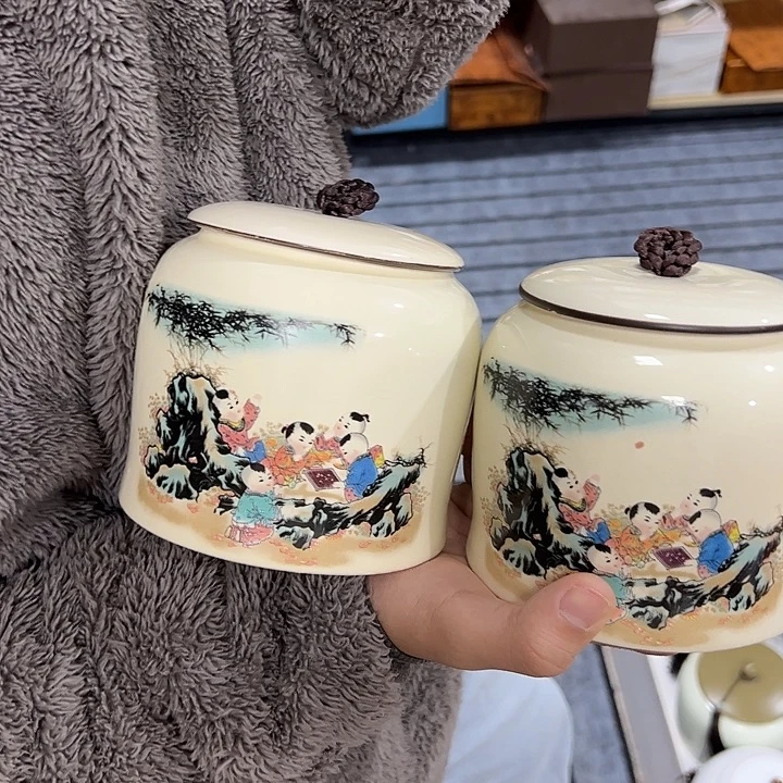 茶叶罐陶瓷家用储物罐瑕疵福利品介意勿拍