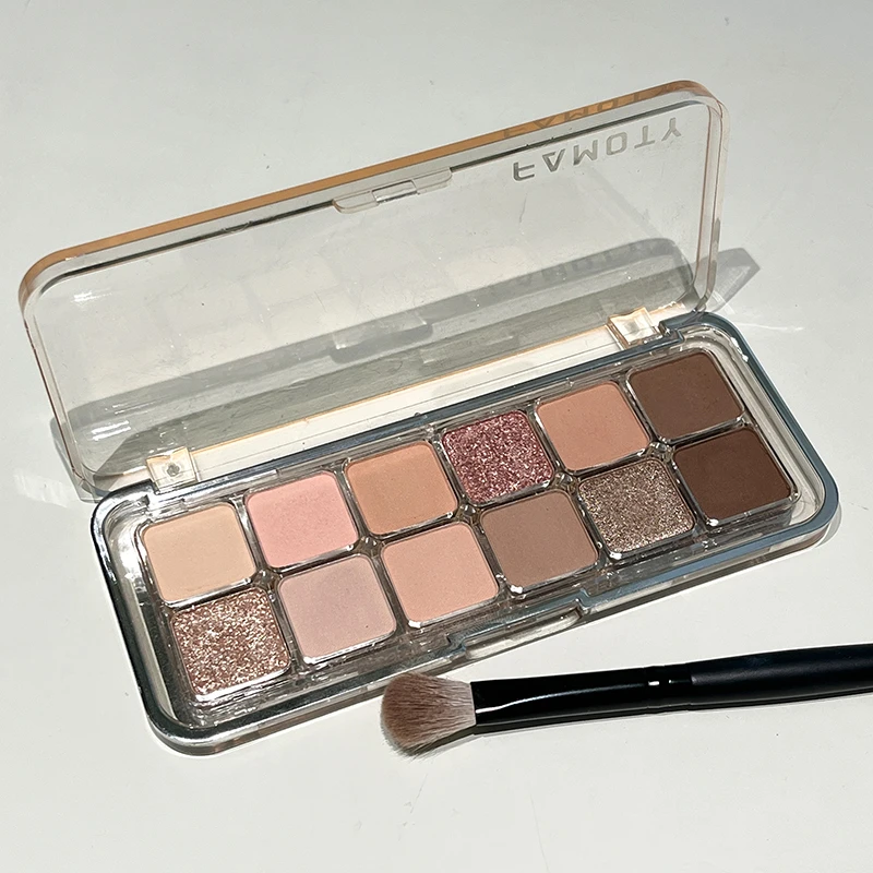 12色日常淡妆蜜瓜眼影盘韩妆大地色2025新款亚光百搭新手化妆师