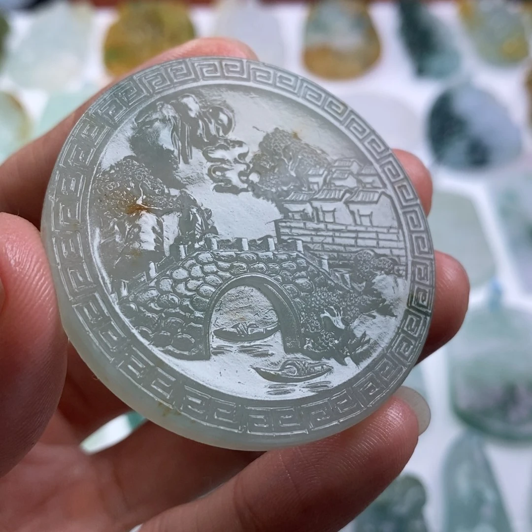 定制翡翠未镶嵌山水