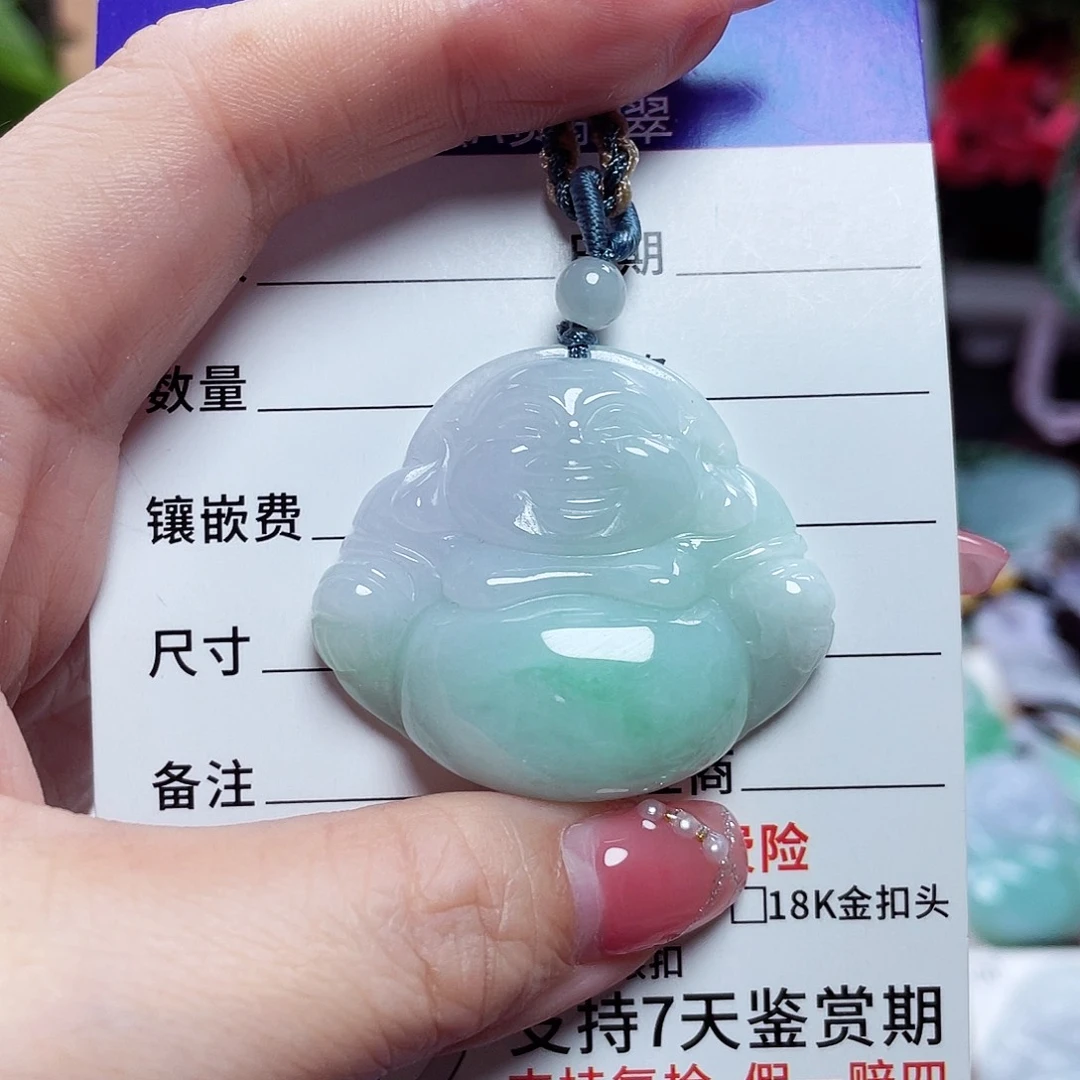 翡翠未镶嵌颈饰佛公53