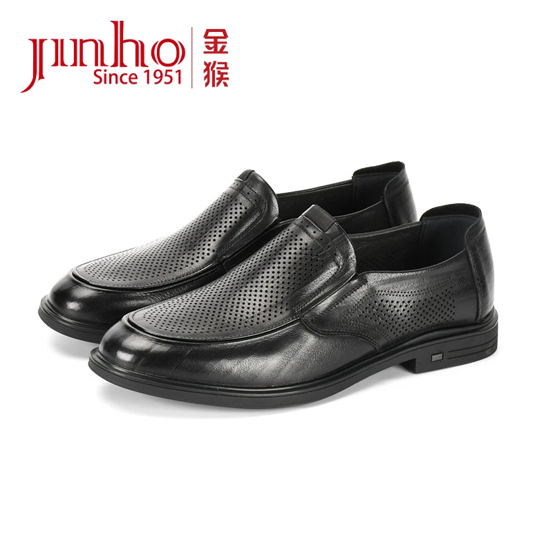 Jinho/【新款】金猴男士商务打孔软皮软底透气男鞋U3800424A/524A