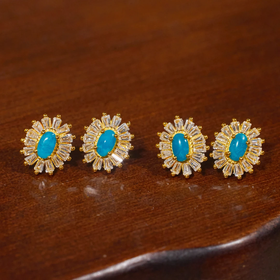 【玉峰珠宝丨安娜严选】松石耳钉【N6889】多样性发一