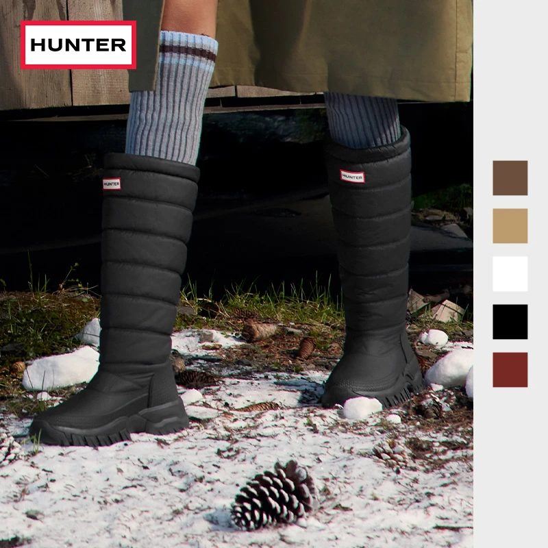 HUNTER冬季新款时尚女无畏高筒加厚加绒厚底增高保暖长筒雪地靴女