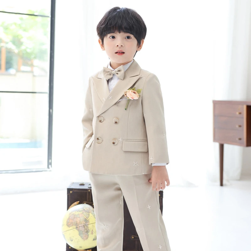 儿童西装套装男童绅士花童婚礼服中小童钢琴主持人朗诵演出服外套