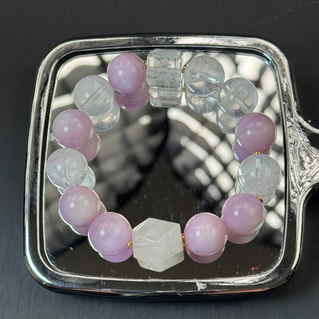 A856 原创白水晶多宝手链14mm+多样性发一