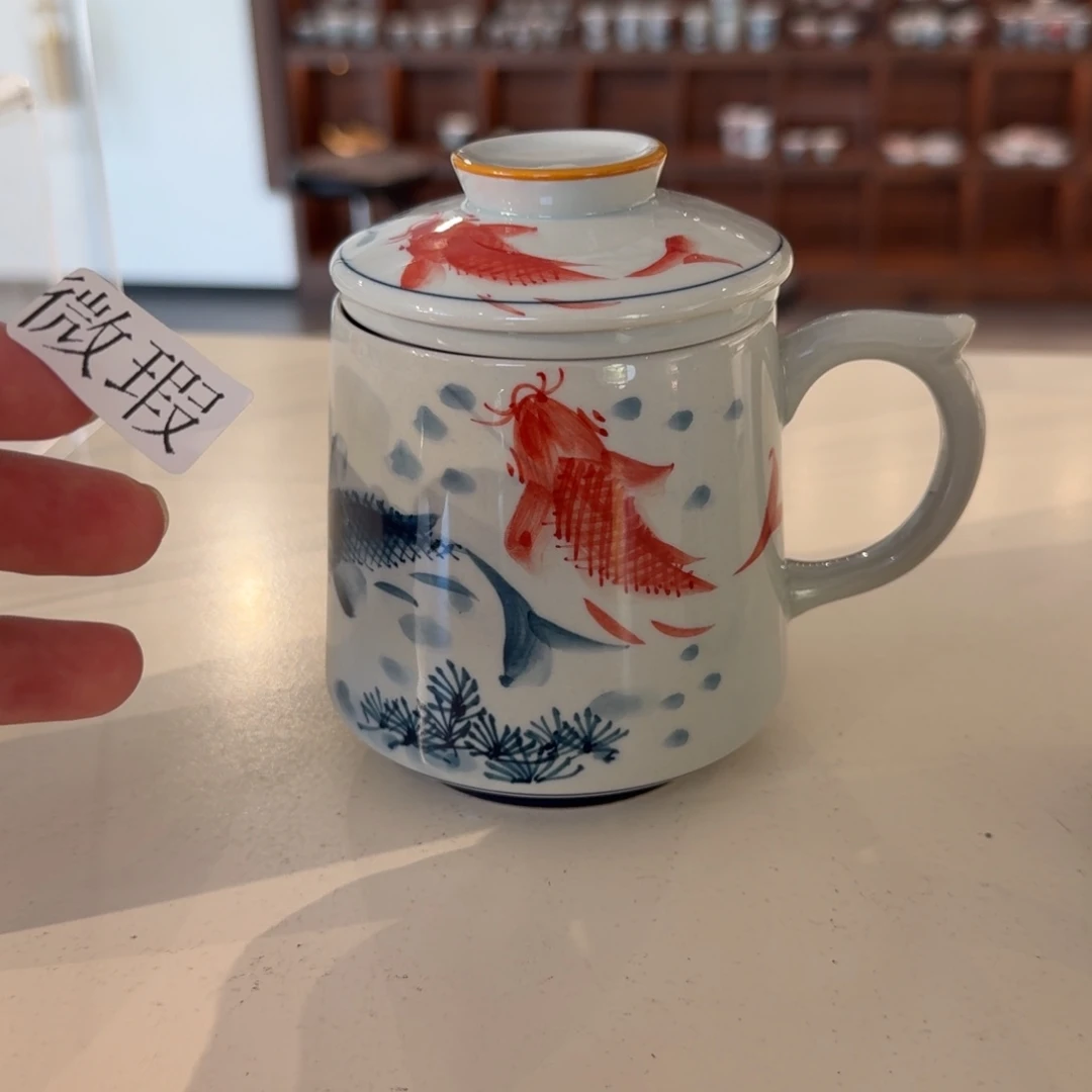 釉下手绘茶具微瑕