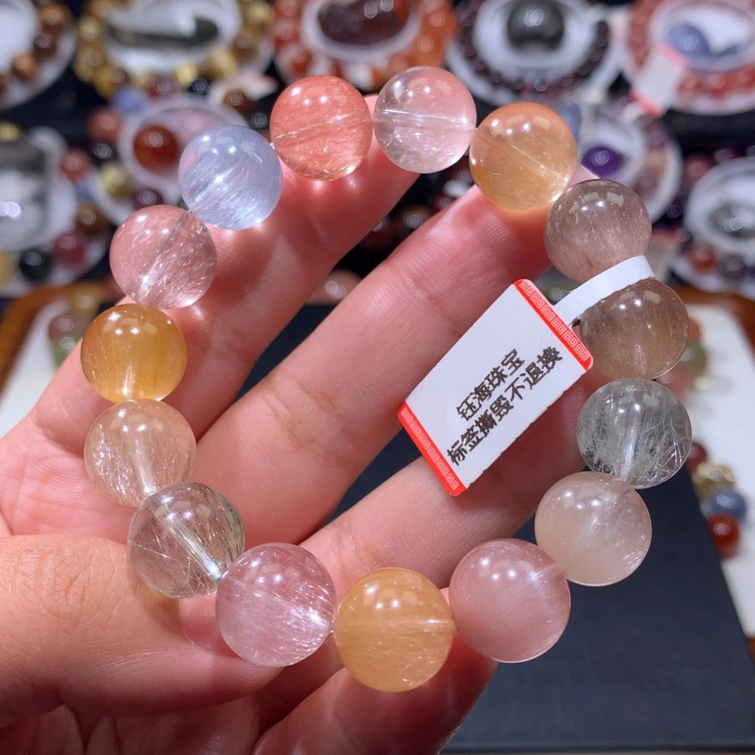 未镶嵌手链水晶彩兔毛手链13