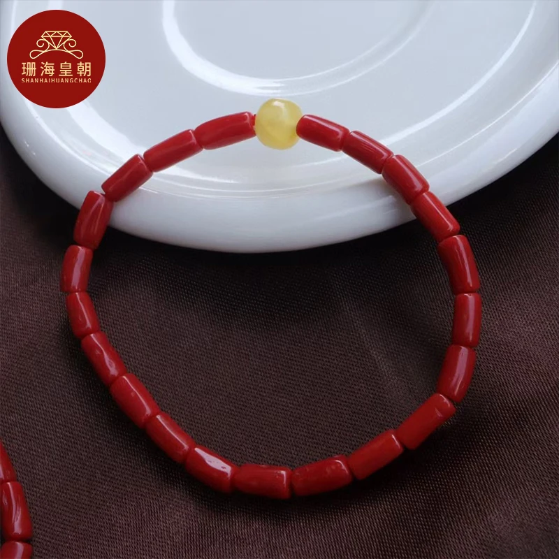 非金属木质手链 珊海皇朝珊珊手链红色直管单圈手串送女友礼物