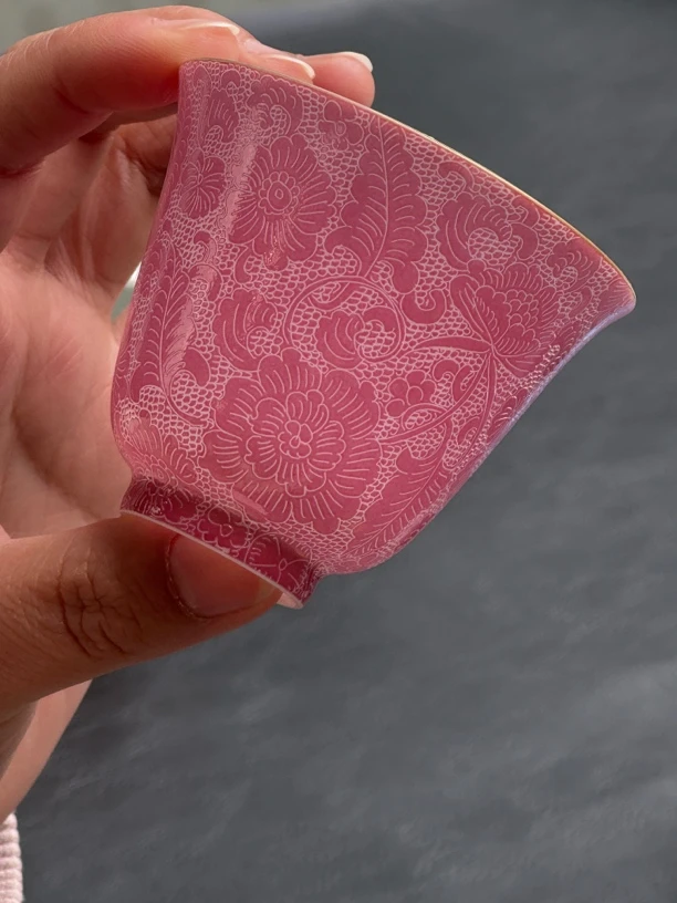 景德镇扒花主人杯陶瓷