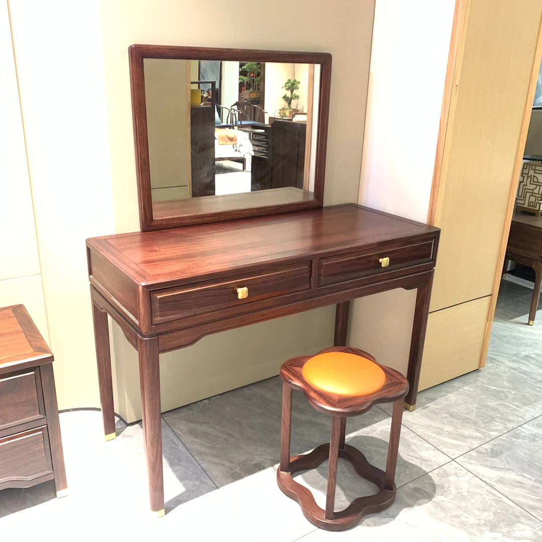 802#梳妆台带镜子实木新中式家用书房储物