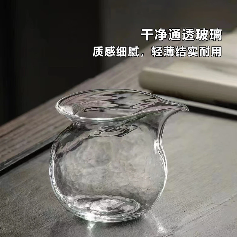 大肚聚财 锤纹公道杯 高硼硅