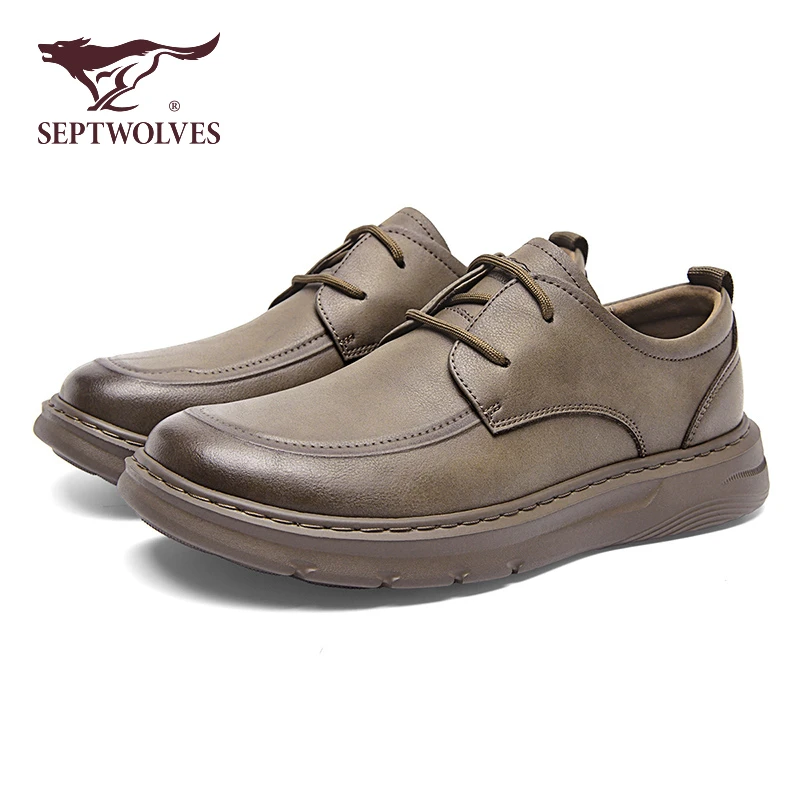 七匹狼正品男鞋2025秋季新款复古英伦休闲皮鞋男软底时尚百搭潮鞋