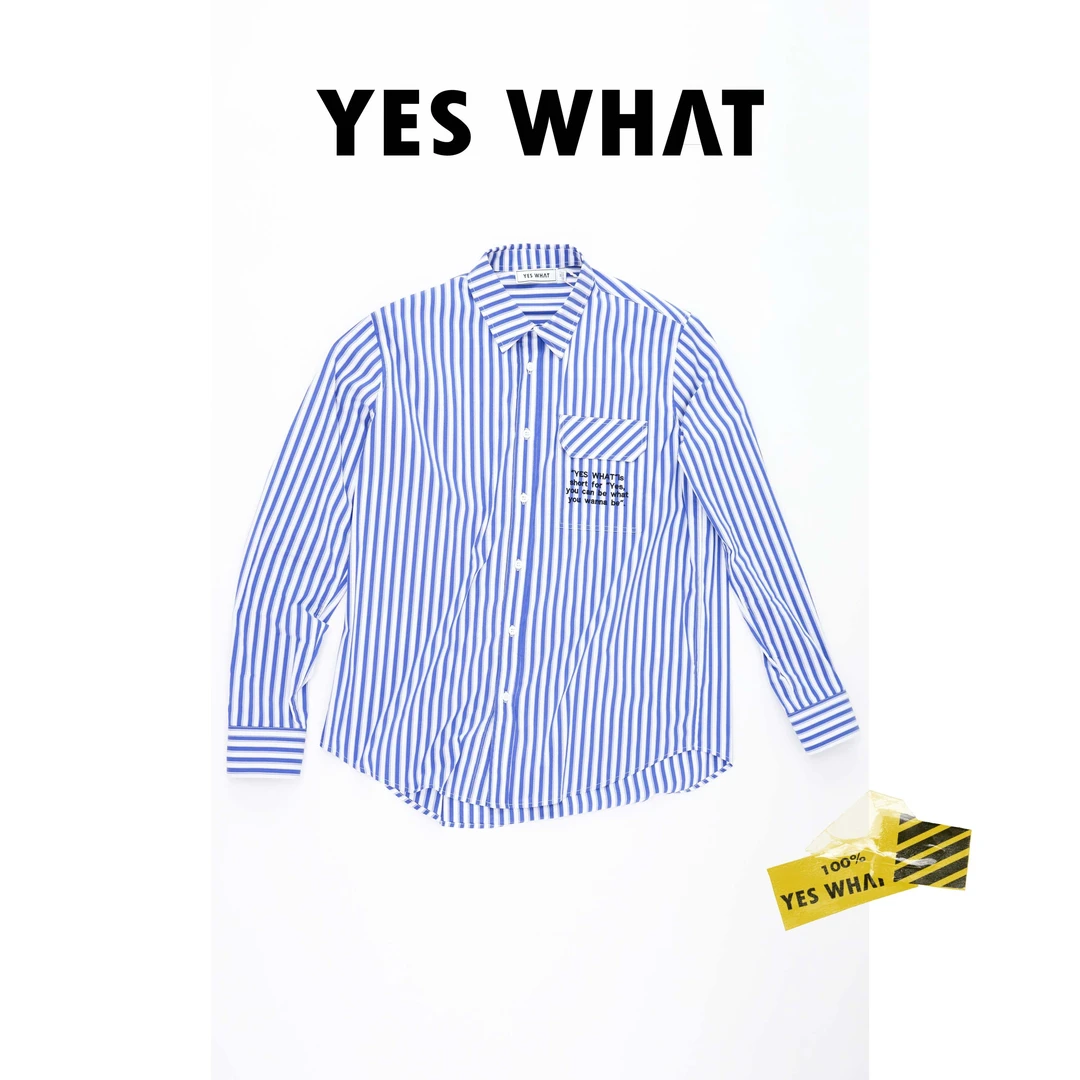 【YES WHAT】“航行物语”蓝色条纹高端长袖衬衣衬衫男装夏季KN23045