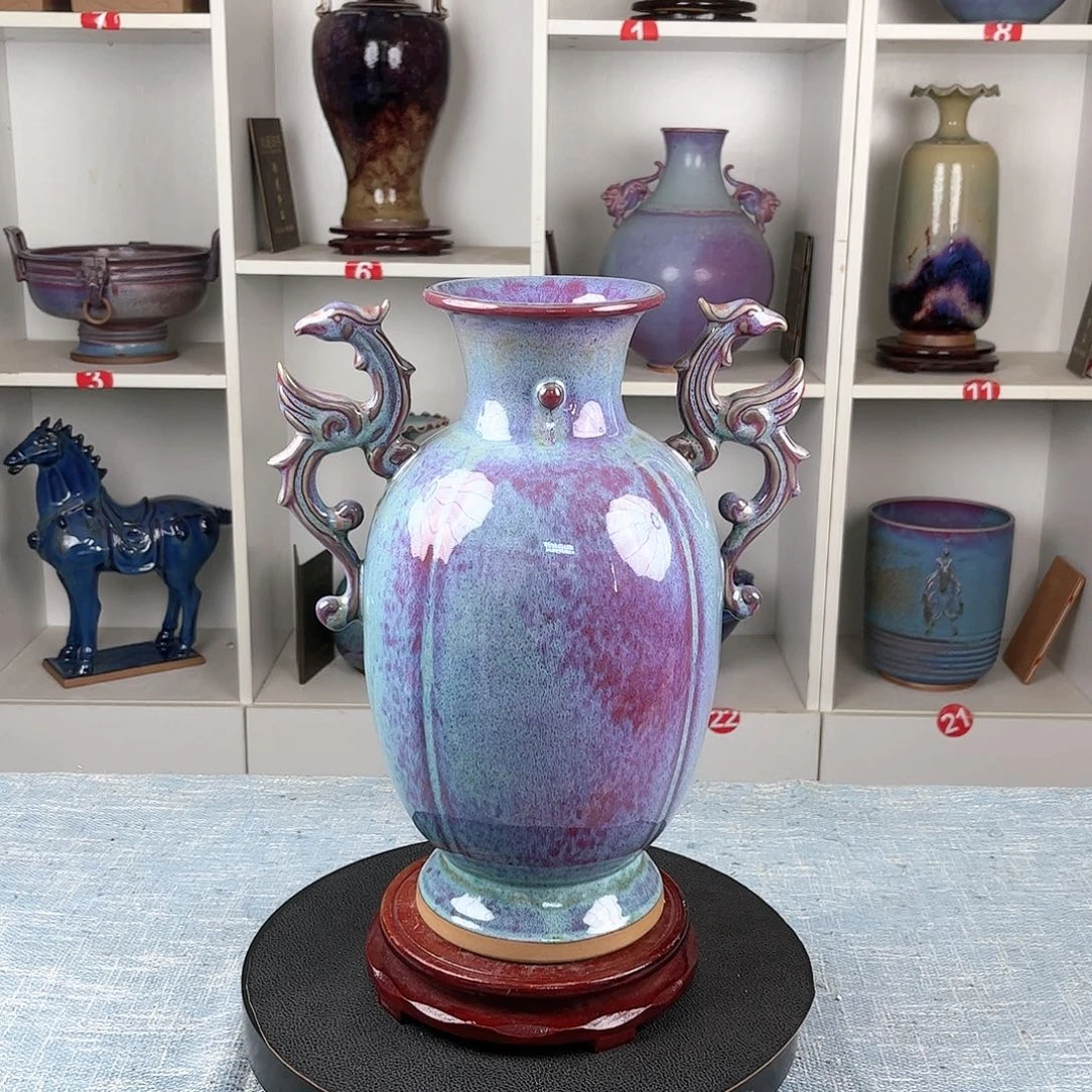 瓷片凤鸣尊摆件……