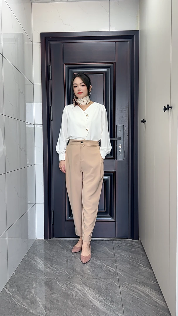 常规通勤裤子西装裤休闲裤气质女职业直筒裤高腰拉链