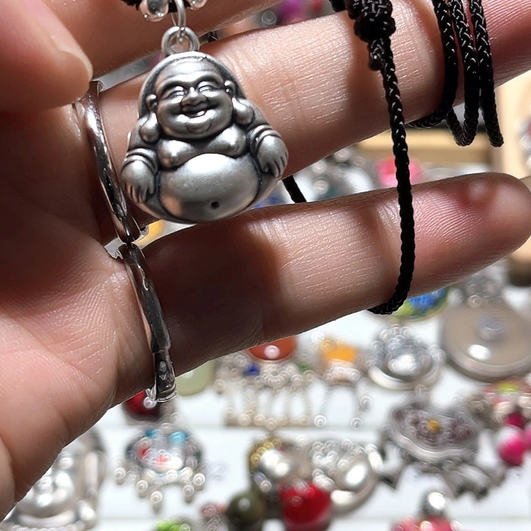 吊坠足银珐琅小佛公