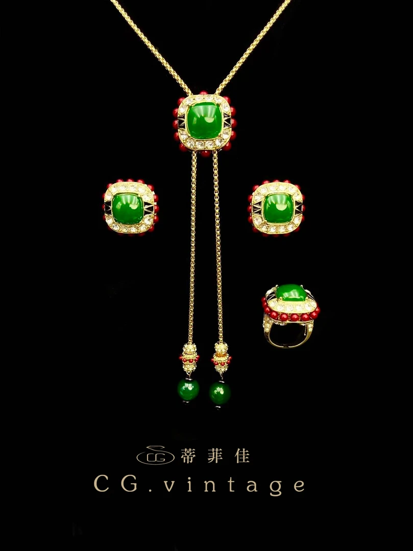 铜合金琉璃项链 【翡语】秋冬新款复古中国风高级感优雅风