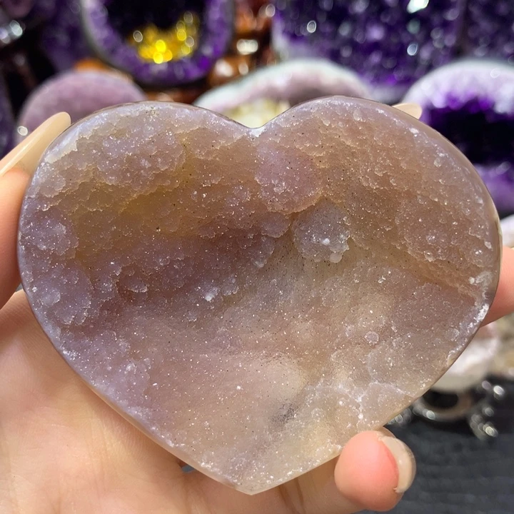 未镶嵌珠宝半成品紫晶52号软糖爱心