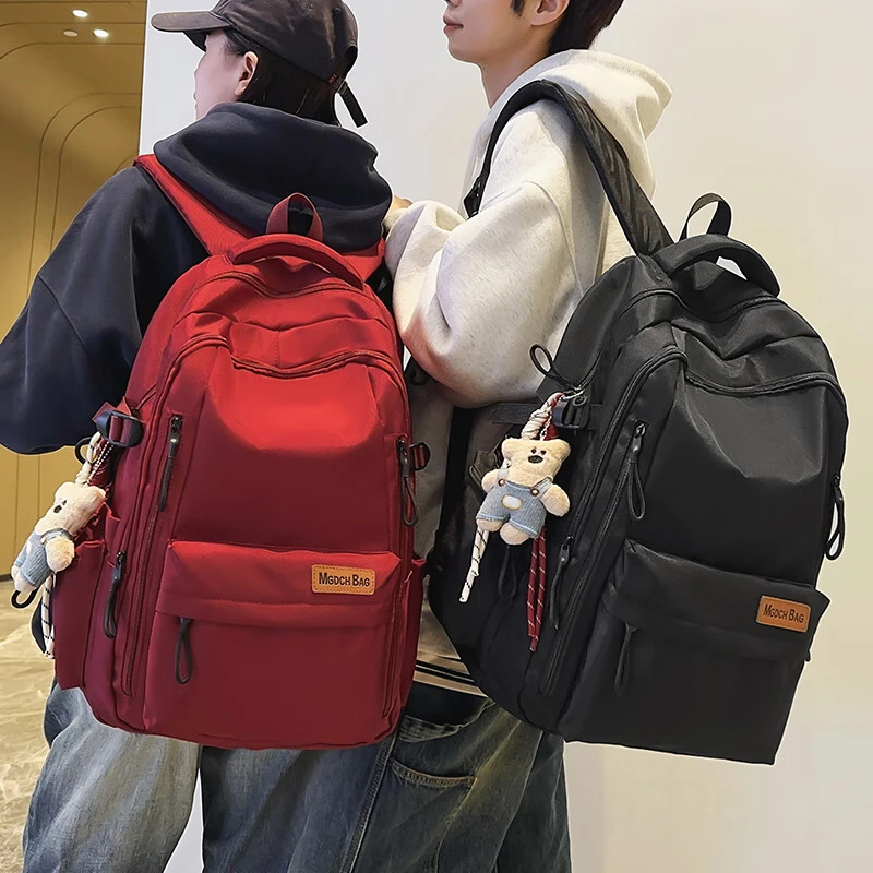 简约大容量双肩包女高中初中生高颜值书包背包