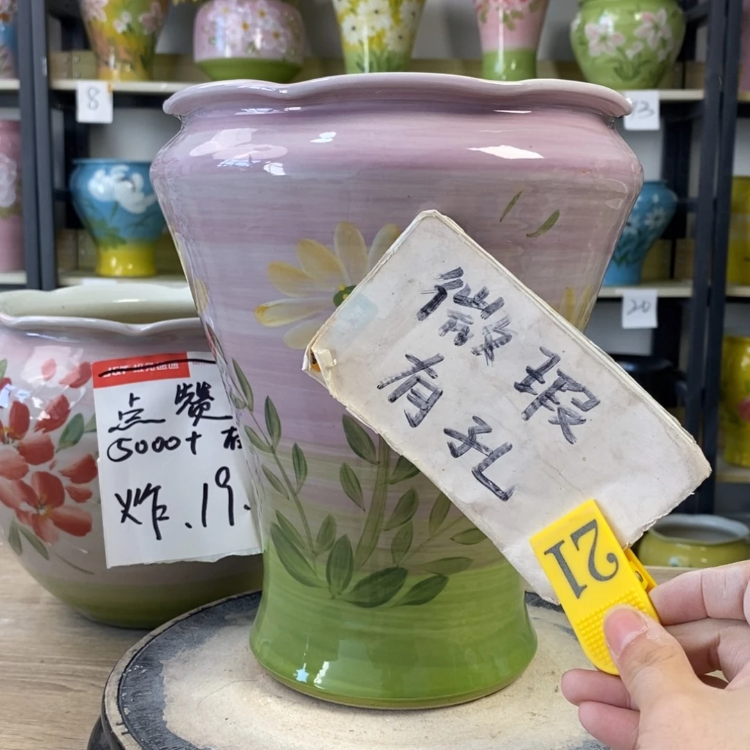 景德镇手工手绘陶瓷花盆