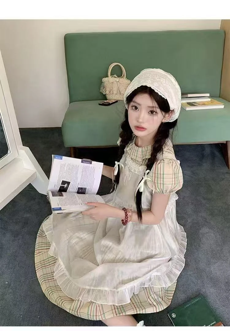 夏季2101-2120蕾丝气质显瘦少女甜美连衣裙套装时尚长款