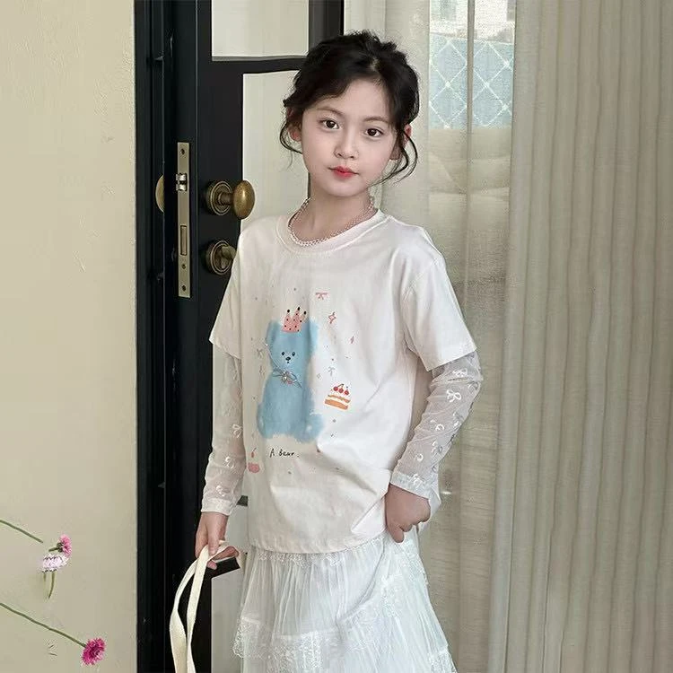 柳柳定制  2025夏季儿童时尚皇冠熊防晒T恤  YM5089