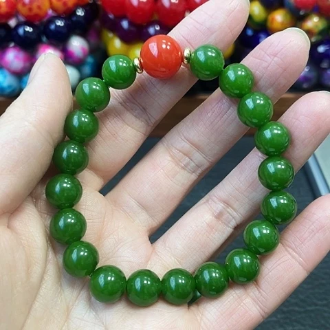 玛瑙未镶嵌手饰极光绿10