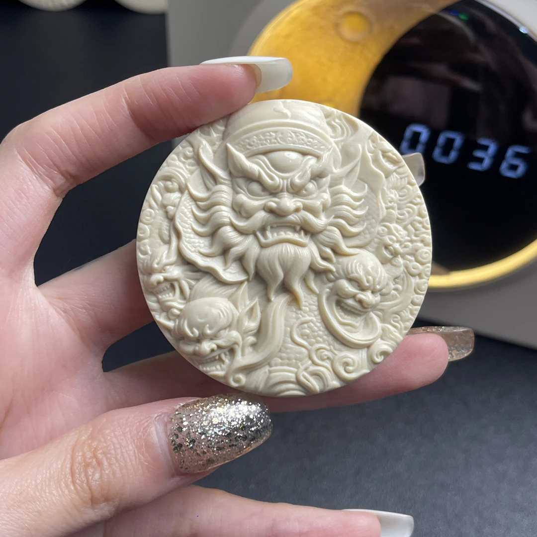 【洵凡文玩】钟馗脖挂吊坠加厚天然猛犸象牙53*12mm 32g