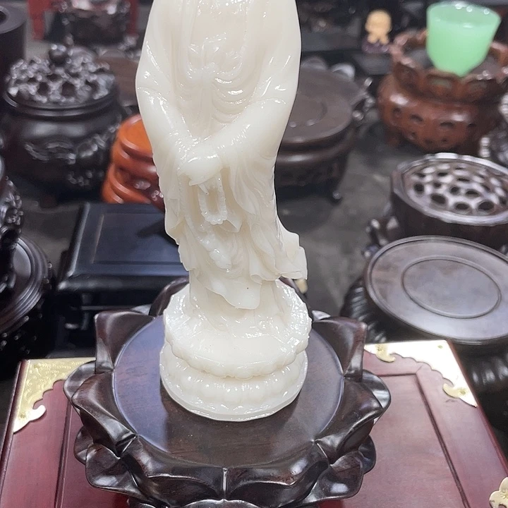 琉璃手工艺品红木底座工艺品