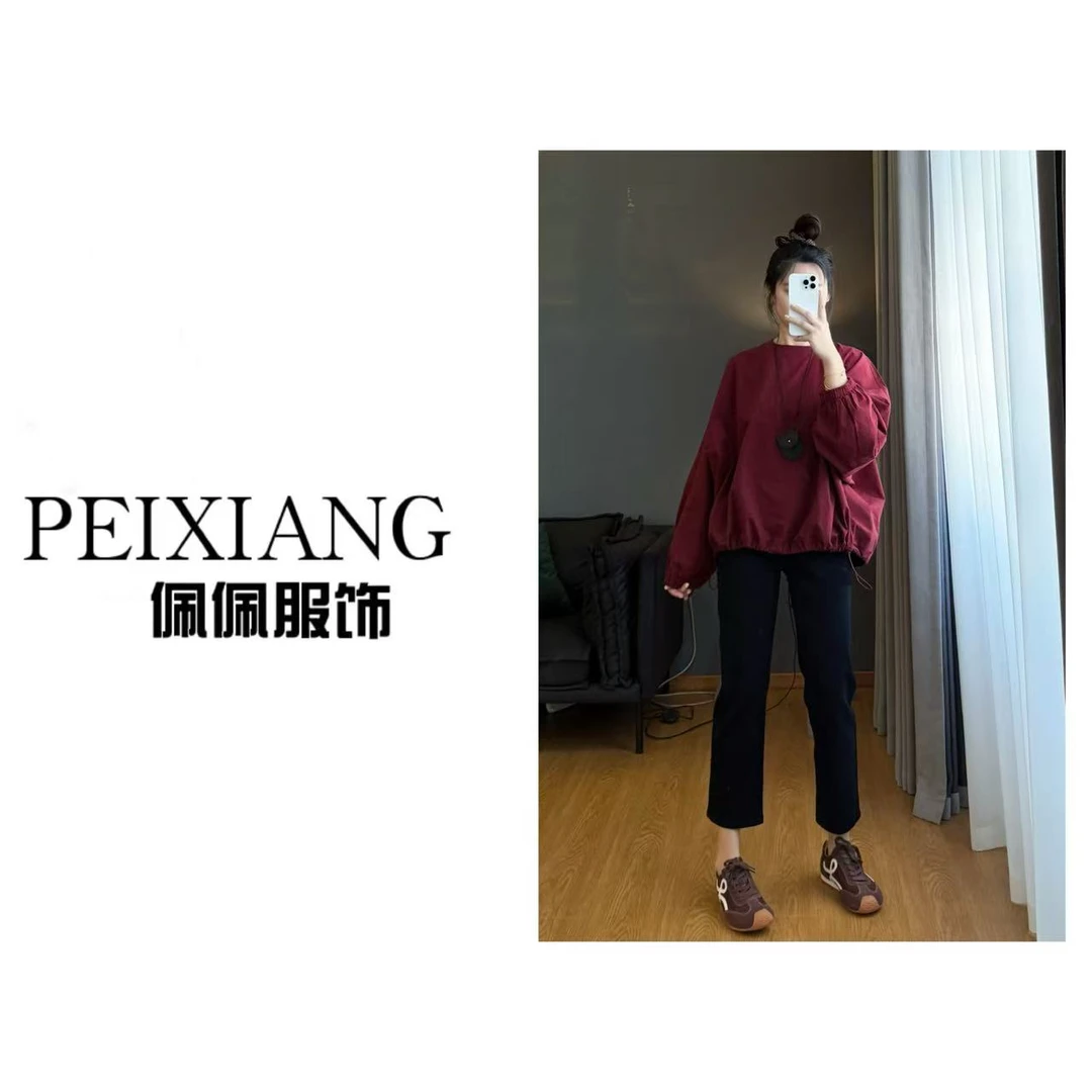 佩佩WA 【套头衬衣】衬衫 H8705 6086157 显瘦长袖时尚休闲圆领