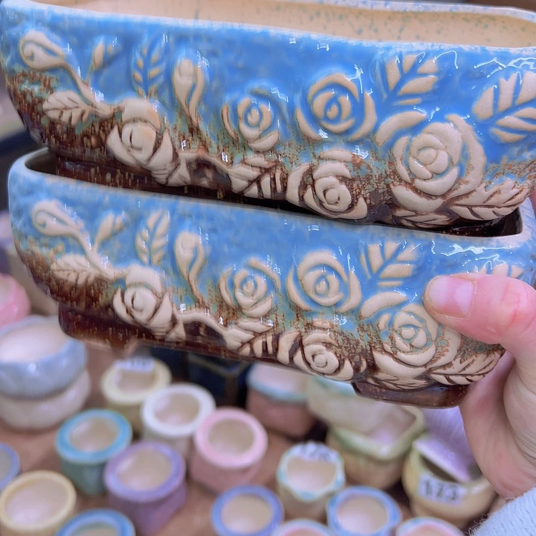 红陶陶瓷花盆当场满12包邮