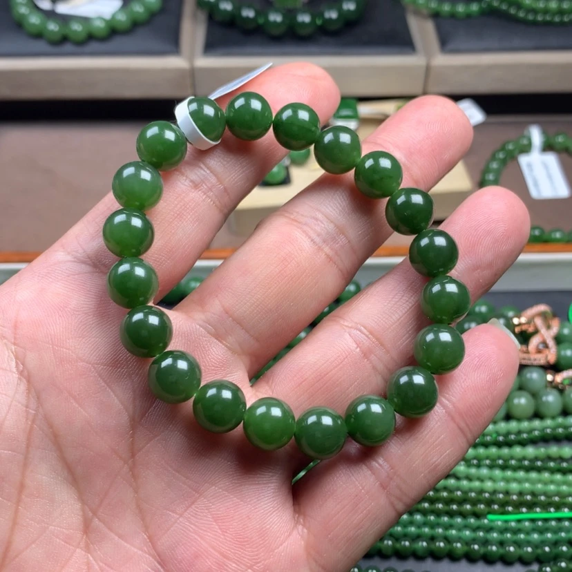 【闪购商品】和田玉（碧玉）手链未镶嵌且**吟10