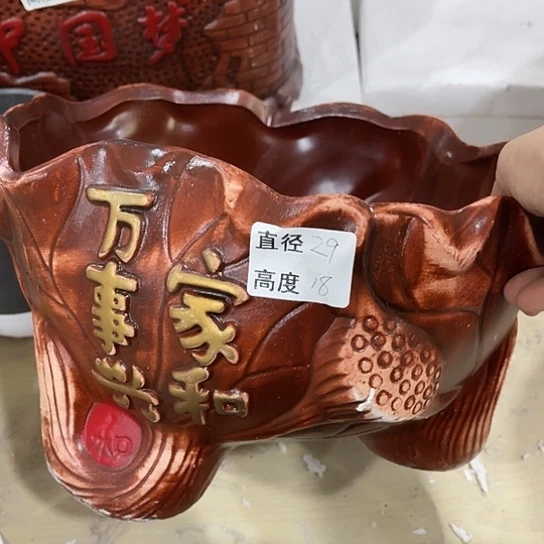 多肉绿植陶瓷花盆9.9包邮，有孔
