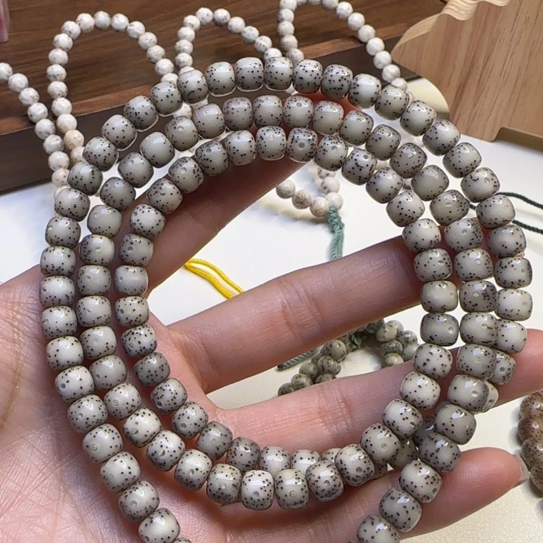 手串星月菩提石玉灰冰贯穿留白7×6