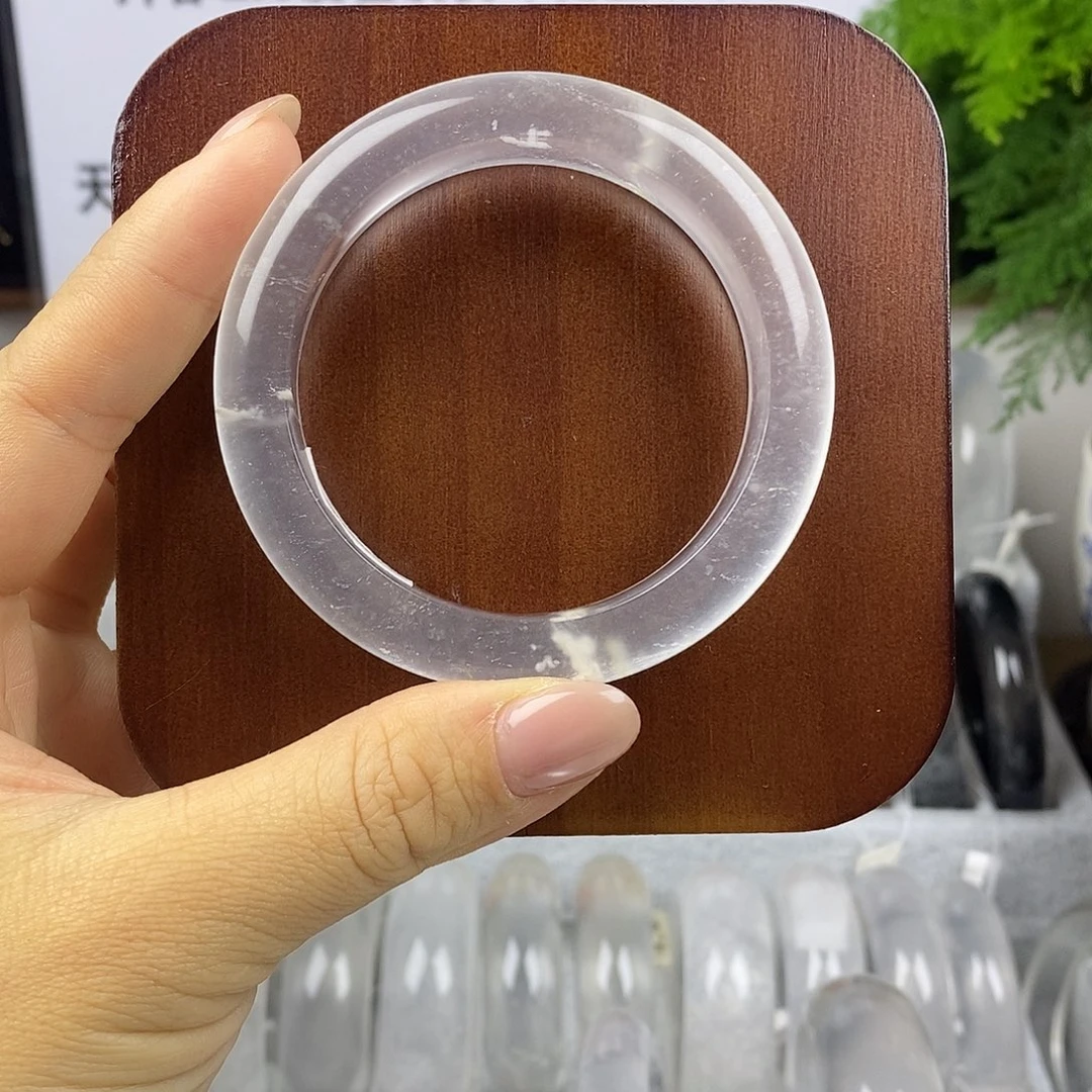 石英质玉未镶嵌手镯53.6白月光小云朵6599