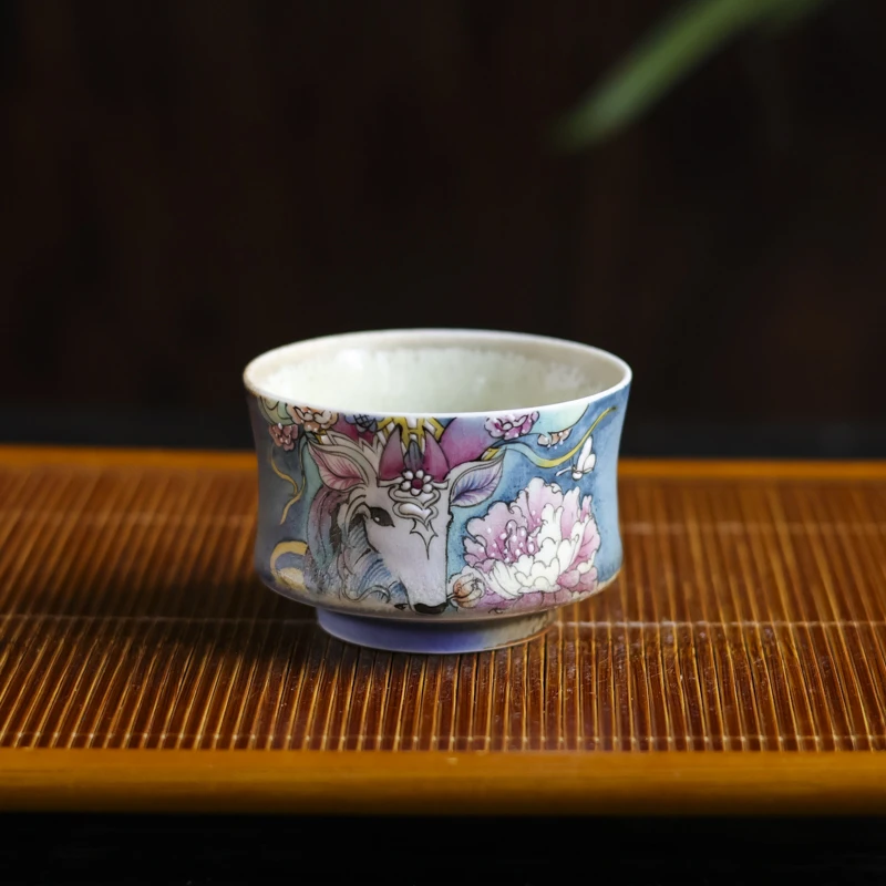 【陶珊居】九色鹿竹节杯（蕉白S0368）