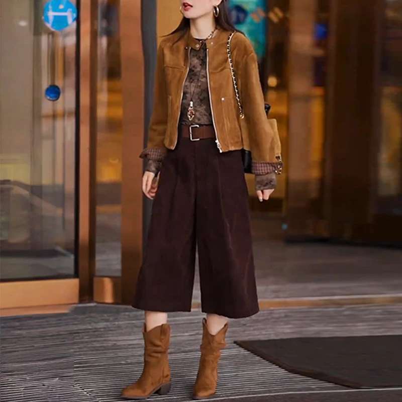 早秋网红潮流时尚穿搭套装女2025新款百搭长袖上衣T恤裤子两件套