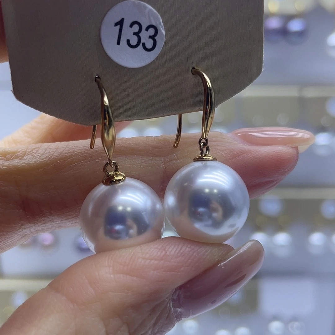 淡水珍珠耳饰银S925镶嵌