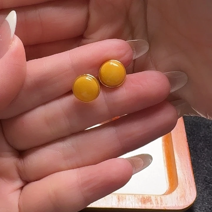 南红玛瑙合金耳饰